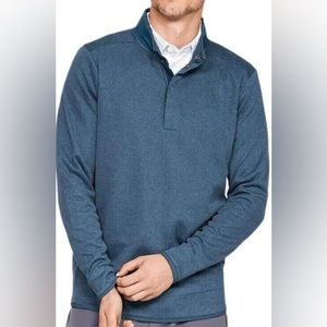 Under Armour Men’s Golf Coldgear Storm Sweater with Snap Mock- Blue/Large